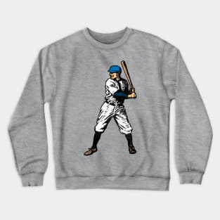 Vintage Baseball Player (Blue - distressed) Crewneck Sweatshirt